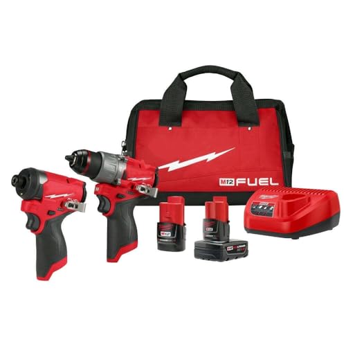 Milwaukee M12 FUEL 12V Cordless 2 Tool Kit With Batteries Li Ion Power