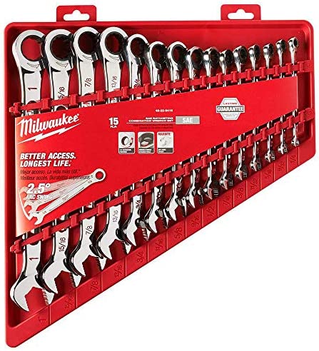 Milwaukee Electric Tools MLW48-22-9416 Ratcheting Combination Wrench Set – SAE