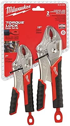 New Milwaukee 48-22-3402 2 Piece Torque Lock 2 Piece Locking Pliers Set Sale