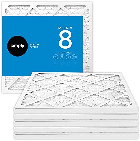 Simply by MervFilters 12x12x1 Air Filter, MERV 8, MPR 600, AC Furnace Air Filter, 6 Pack