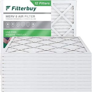 Filterbuy 24x24x1 Air Filter MERV 8 Dust Defense (12-Pack), Pleated HVAC AC Furnace Air Filters Replacement (Actual Size: 23.38 x 23.38 x 0.75 Inches)