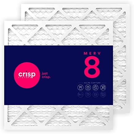 Crisp Filters, 20x20x1 Air Filter, MERV 8, MPR 600, AC Furnace Air Filter, 2-Pack