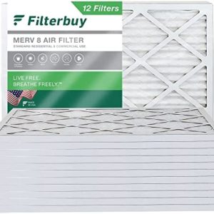 Filterbuy 18x24x1 Air Filter MERV 8 Dust Defense (12-Pack), Pleated HVAC AC Furnace Air Filters Replacement (Actual Size: 17.38 x 23.38 x 0.75 Inches)