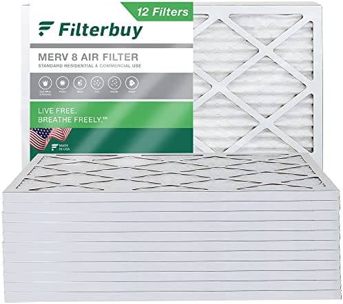 Filterbuy 18x24x1 Air Filter MERV 8 Dust Defense (12-Pack), Pleated HVAC AC Furnace Air Filters Replacement (Actual Size: 17.38 x 23.38 x 0.75 Inches)