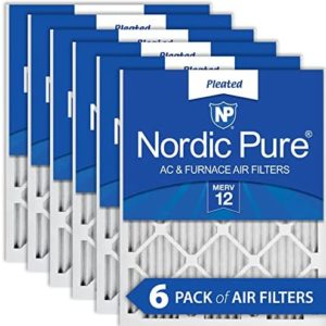 Nordic Pure 20x25x1 MERV 12 Pleated AC Furnace Air Filters 6 Pack