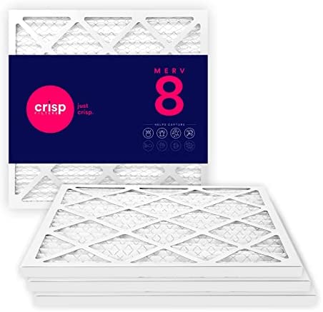 Crisp Filters, 18x20x1 Air Filter, MERV 8, MPR 600, AC Furnace Air Filter, 4-Pack