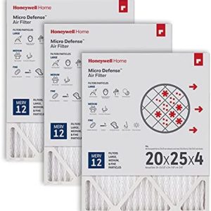 Honeywell Home 20x25x4 MERV 12, AC Furnace Air Filter, 3 PACK (CF200A1016-3PKAM) (Actual Dimensions: 18.84 x 24.75 x 4.38 in.)