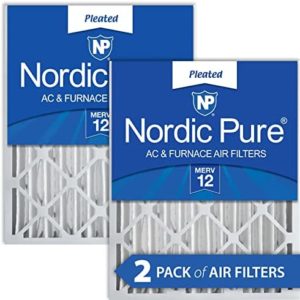 Nordic Pure 19.5x24.5x3.63 MERV 12 Pleated AC Furnace Air Filters 2 Pack