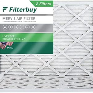 Filterbuy 18x24x1 Air Filter MERV 8 Dust Defense (2-Pack), Pleated HVAC AC Furnace Air Filters Replacement (Actual Size: 17.38 x 23.38 x 0.75 Inches)
