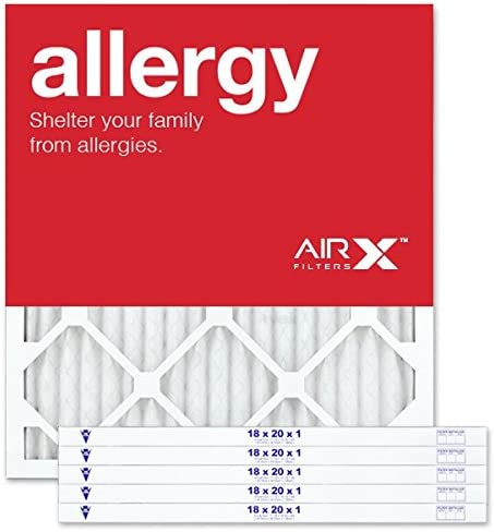 AIRx Filters Allergy 18x20x1 Air Filter MERV 11 AC Furnace Pleated Air Filter Replacement Box of 6, Made in the USA
