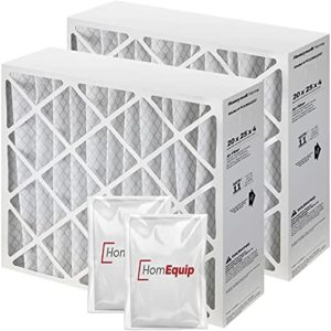 Honeywell 20x25x4 AC Furnace Air Filter, FC100A1037 Filter Replacement, Merv 11 Filter Media with Homequip Disposal Bag 2-Pack (Actual Size: 19.94 x 24.86 x 4.38 Inches)