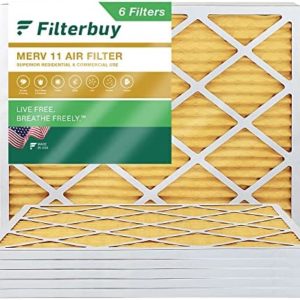 Filterbuy 18x24x1 Air Filter MERV 11 Allergen Defense (6-Pack), Pleated HVAC AC Furnace Air Filters Replacement (Actual Size: 17.38 x 23.38 x 0.75 Inches)