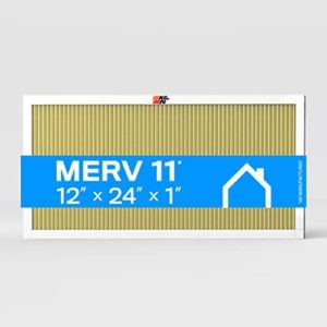K&N 12x24x1 Air Filter, Merv 11, Washable Air Filter, the Last Furnace Filter You Will Ever Buy, Breathe Safely at Home or in the Office (Actual Dimensions .8 x 23.6 x 11.6 inches)
