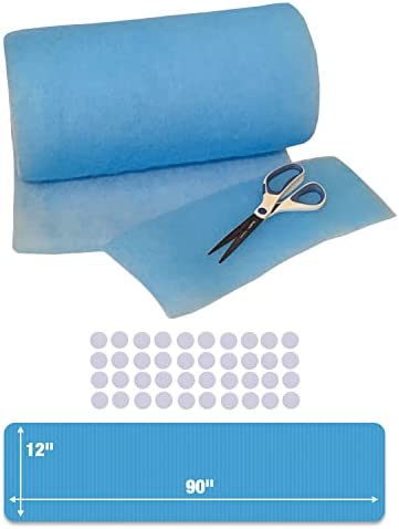 Vent Filter, Air Vent Filters Kit - Cut to Size Floor Vent Filters for home. MERV 8 Electrostatic Air Filter Roll & Adhesive Hook Tape(30+ Filters) (12" x 90" Triple Filtration)