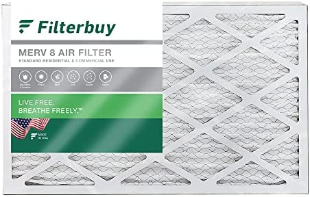 Filterbuy 12x24x1 Air Filter MERV 8 Dust Defense (1-Pack), Pleated HVAC AC Furnace Air Filters Replacement (Actual Size: 11.38 x 23.38 x 0.75 Inches)