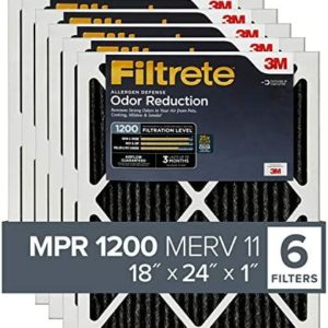 Filtrete 18x24x1, AC Furnace Air Filter, MPR 1200, Allergen Defense Odor Reduction, 6-Pack (exact dimensions 17.81 x 23.81 x 0.81)