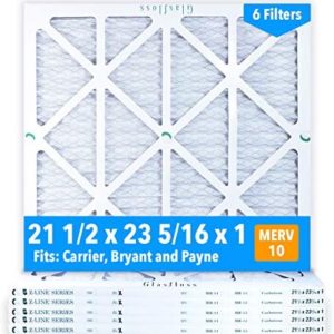 Glasfloss 21-1/2 x 23-5/16 x 1 Air Filters (Case of 6), MERV 10, Pleated, Made in USA