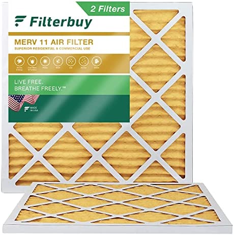 Filterbuy 24x24x1 Air Filter MERV 11 Allergen Defense (2-Pack), Pleated HVAC AC Furnace Air Filters Replacement (Actual Size: 23.38 x 23.38 x 0.75 Inches)
