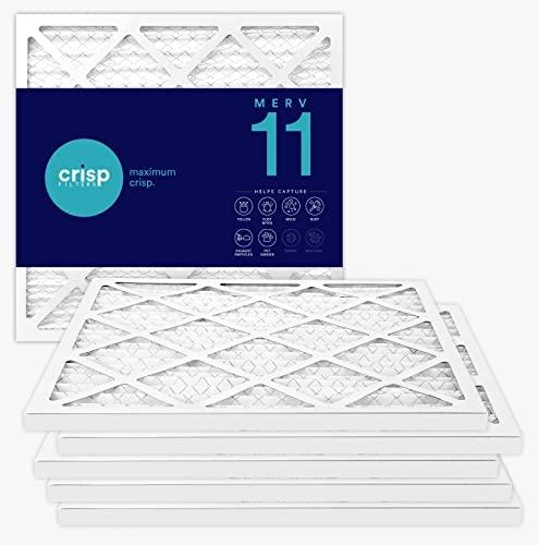Crisp Filters, 14x20x1 Air Filter, MERV 11, MPR 1000, AC Furnace Air Filter, 6-Pack, (CF14x20x1-6pkM11)