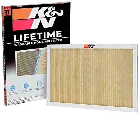 K&N 16x20x1 HVAC Furnace Air Filter, Lasts a Lifetime, Washable, Merv 11, the Last HVAC Filter You Will Ever Buy, Breathe Safely at Home or in the Office, HVC-11620
