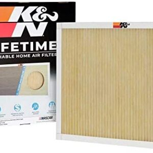 K&N 24x24x1 HVAC Furnace Air Filter, Lasts a Lifetime, Washable, Merv 11, the Last HVAC Filter You Will Ever Buy, Breathe Safely at Home or in the Office, HVC-12424