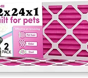 12x24x1 Air Filter by Colorfil | Color Changing Filters Designed for Cat and Dog Odor | MERV 8 Filter | Air FIlter 12x24x1 | Air Conditioner Filter | HVAC Filter for Pet Hair | 12x24 Air Filter 2 pack