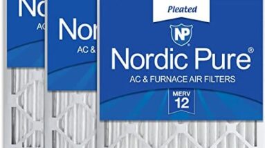 Nordic Pure 16x20x2 MERV 12 Pleated AC Furnace Air Filters 3 Pack
