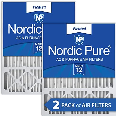 Nordic Pure 20x25x5 MERV 12 Pleated Honeywell Replacement AC Furnace Air Filters 2 Pack