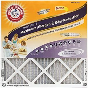 Arm & Hammer Max Allergen & Odor Reduction 18x18x1 Air and Furnace Filter, MERV 11, 4-Pack