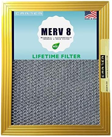 18X20X1 CARTER | MERV 8 | Lifetime HVAC & Furnace Air Filter | Washable Electrostatic | High Dust Holding Capacity