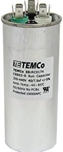 TEMCo 40+7.5 uf/MFD 370-440 VAC Volts Round Dual Run Capacitor 50/60 Hz AC Electric - Lot -1 (Optional uf/MFD, Voltage and Lot Quantities Available)