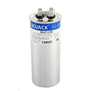 BOJACK 50 uF ±5% 50 MFD 370/450 V CBB65 Round Run Start Capacitor for AC Motor Run or Fan Start and Cool or Heat Pump Air Conditione