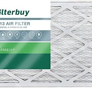 Filterbuy 16x25x1 Air Filter MERV 13 Optimal Defense (12-Pack), Pleated HVAC AC Furnace Air Filters Replacement (Actual Size: 15.50 x 24.50 x 0.75 Inches)