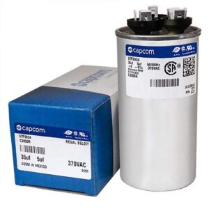 Genteq C3355R Capacitor Dual Run Round 35/5 UF MFD 370V VAC 97F9834 (Replace Old GE# Z97F9834) 35 and 5 MFD at 370V