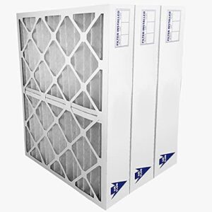 Filters Fast 20x25x4 Pleated Air Filter MERV 8, 4  AC Furnace Air Filters, Made in the USA, Actual Size 19.375x24.375x3.625, 3 Pack