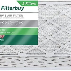 Filterbuy 12x25x1 Air Filter MERV 8 Dust Defense (2-Pack), Pleated HVAC AC Furnace Air Filters Replacement (Actual Size: 11.75 x 24.75 x 0.75 Inches)