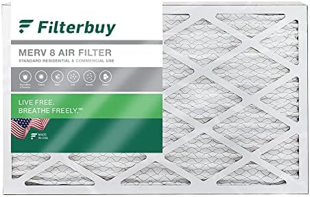 Filterbuy 16x25x1 Air Filter MERV 8 Dust Defense (1-Pack), Pleated HVAC AC Furnace Air Filters Replacement (Actual Size: 15.50 x 24.50 x 0.75 Inches)