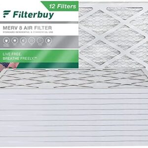 Filterbuy 18x30x1 Air Filter MERV 8 Dust Defense (12-Pack), Pleated HVAC AC Furnace Air Filters Replacement (Actual Size: 17.75 x 29.75 x 0.75 Inches)