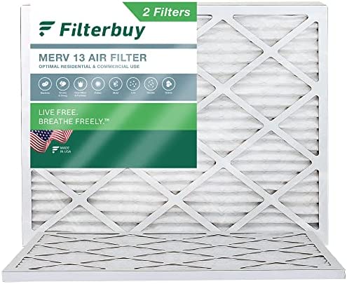 Filterbuy 18x24x1 Air Filter MERV 13 Optimal Defense (2-Pack), Pleated HVAC AC Furnace Air Filters Replacement (Actual Size: 17.38 x 23.38 x 0.75 Inches)