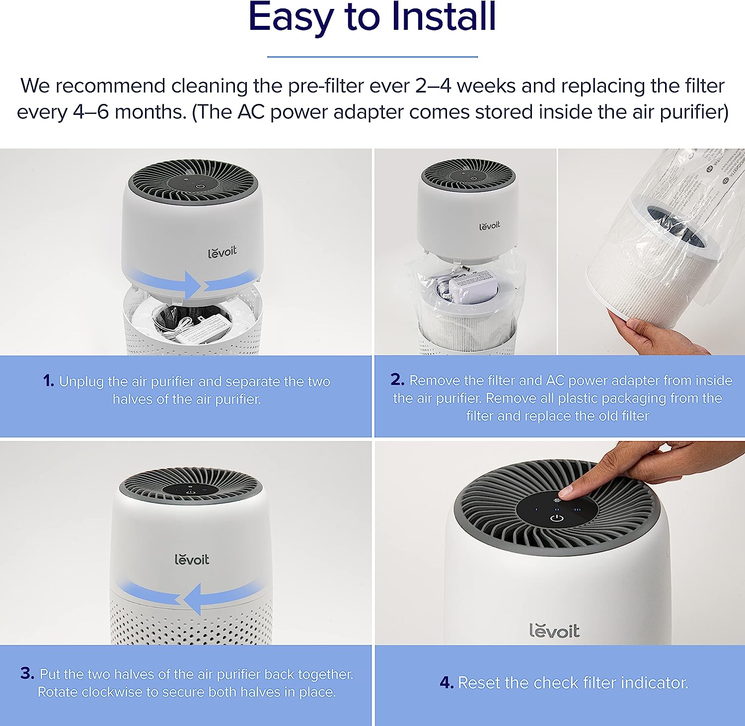 levoit air purifiers for bedroom home hepa filter cleaner with fragrance sponge for better sleep filters smoke allergies