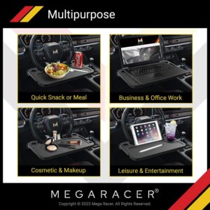mega racer steering wheel car tray table travel meal or workstation for car truck suv van automotive accessories car ess 4