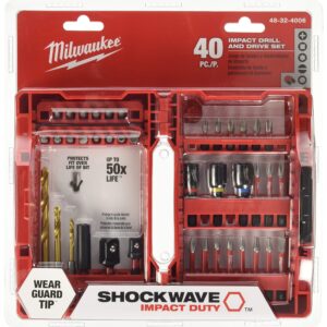 milwaukee electric tool 48 32 4006 shockwave bit set 40 piece
