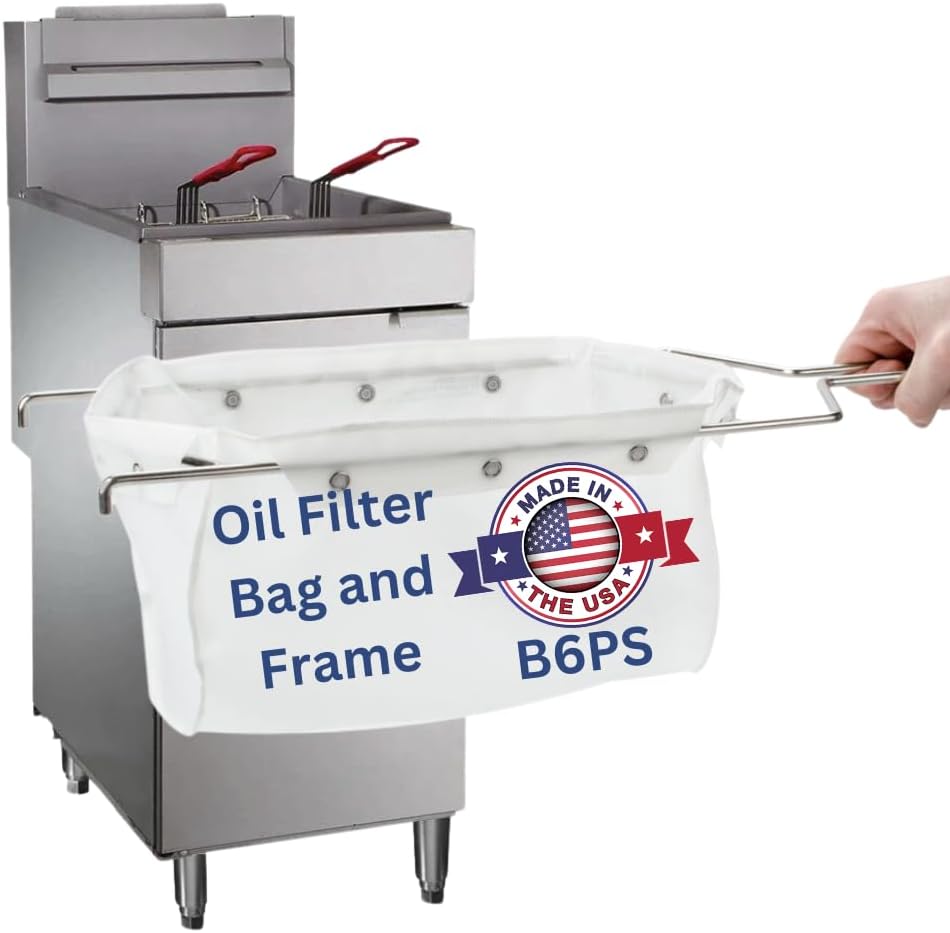 Miroil B6PS Fryer Filter Bag  Frame, MirOil EZ Flow Filter Bag Combination, Part 02852, Use to Filter Fry Oil, Suitable for 70 lb Polishing Oil, Durable, Easy to Clean with Hot Water
