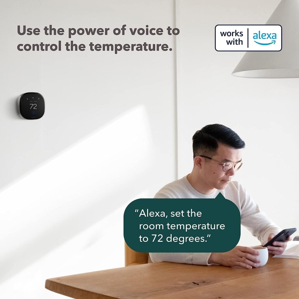New ecobee Smart Thermostat Premium with Smart Sensor and Air Quality Monitor - Programmable Wifi Thermostat - Works with Siri, Alexa, Google Assistant