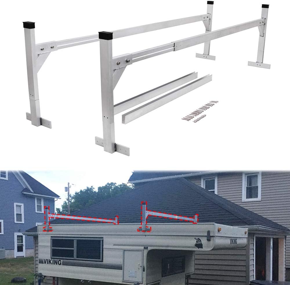 NIXFACE Adjustable Aluminum Trailer Ladder Rack Fit for Open and Enclosed Trailers