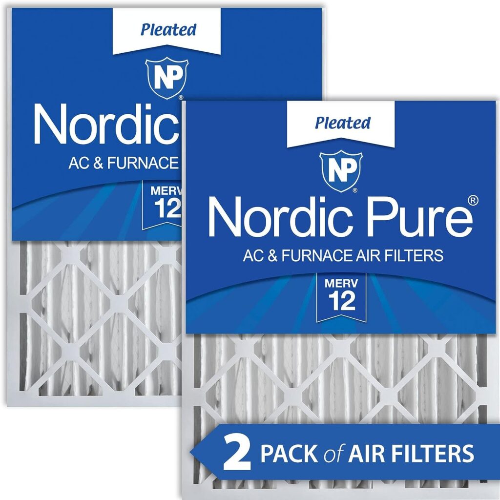 Nordic Pure 20x25x4 (19_1/2 x 24_1/2 x 3_5/8) Pleated MERV 12 Air Filters 2 Count (Pack of 1)