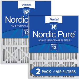 nordic pure 20x25x5 merv 12 pleated honeywell replacement ac furnace air filters 2 pack