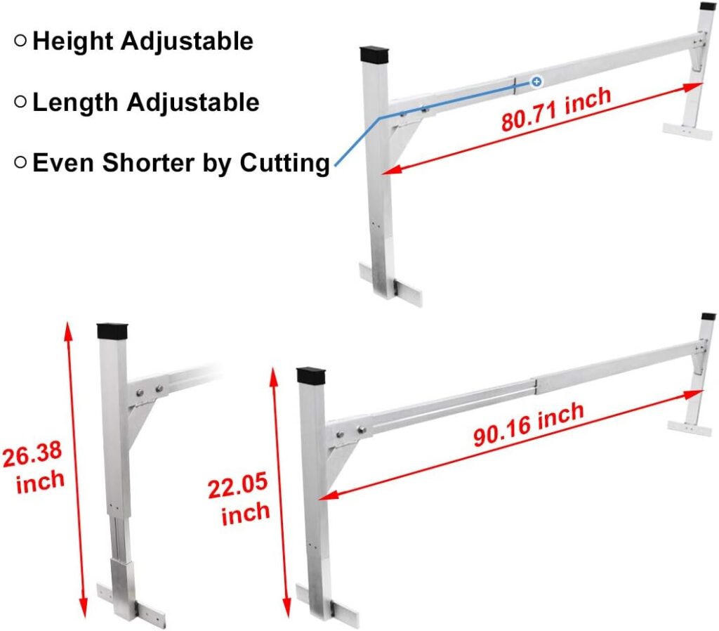 StarONE Adjustable Aluminum Trailer Ladder Rack Fit for Open and Enclosed Trailers