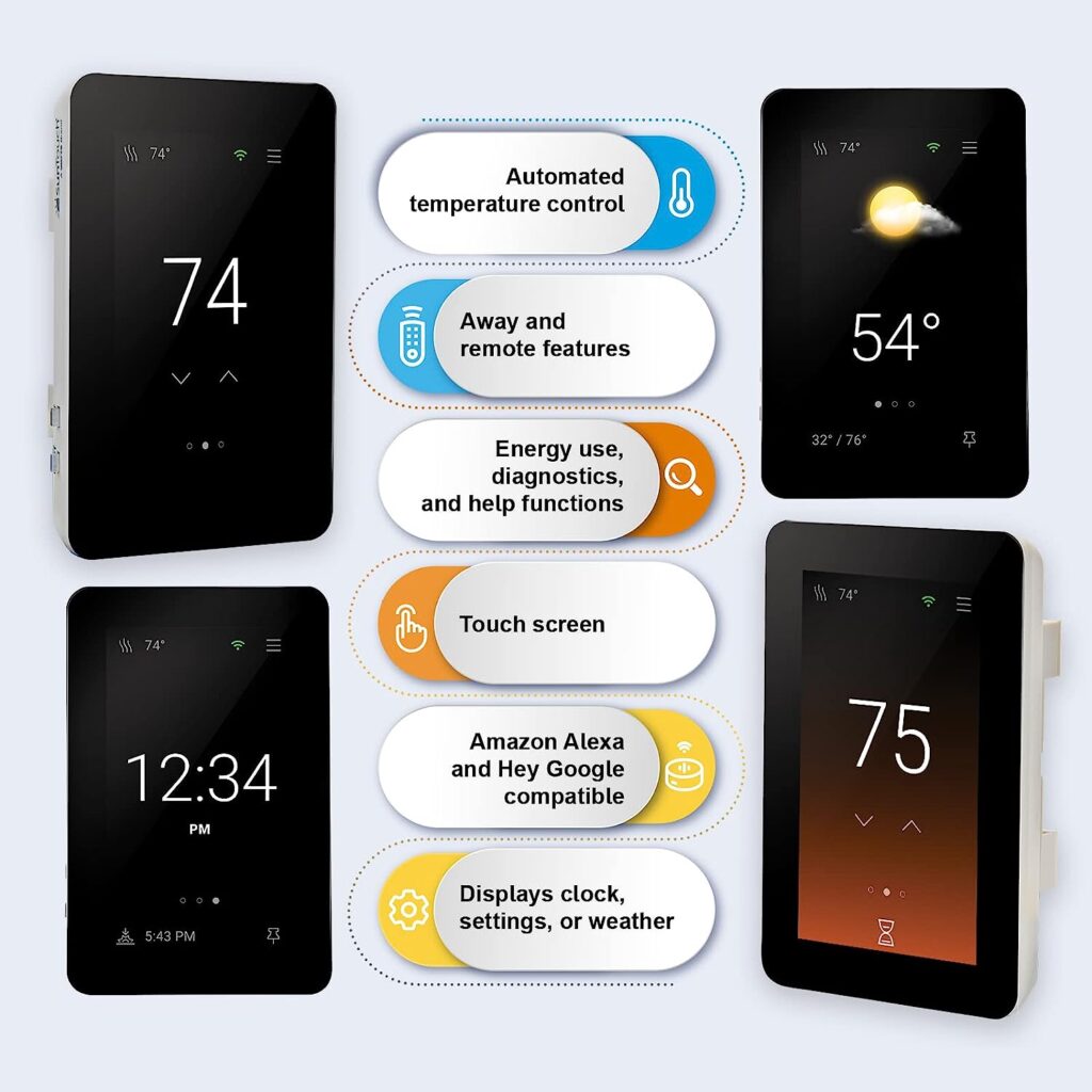 SunTouch ConnectPlus Programmable, Smart Thermostat for Electric Floor Heating with Home Automation