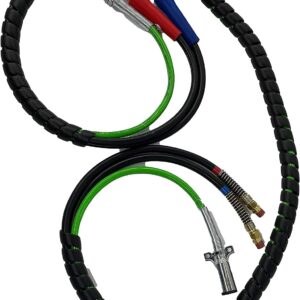 torque 12ft 3 in 1 abs power air line hose kit airline air hose wrap 7 way electrical cable air lines with handle grip a 4